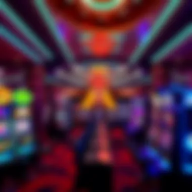 Luxurious gaming floor filled with vibrant slot machines and table games