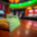 Colorful lottery tickets displayed on a wooden table