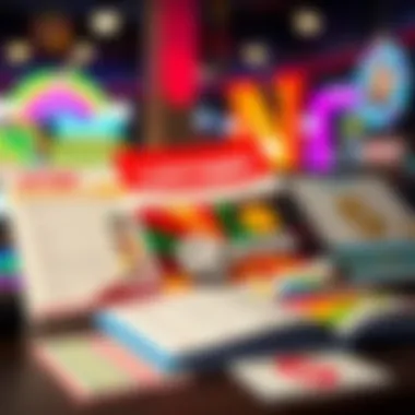 A group of lottery brochures and guides on a desk