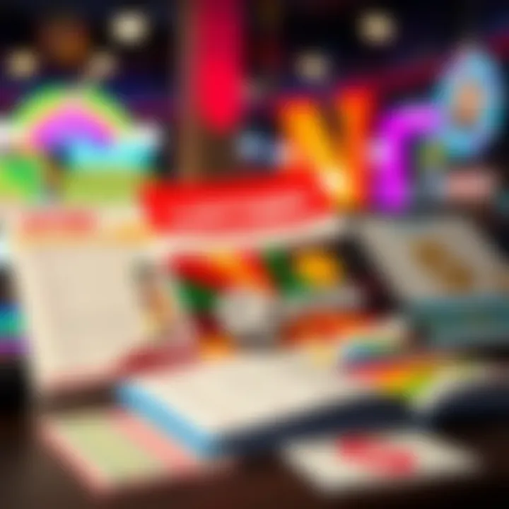 A group of lottery brochures and guides on a desk