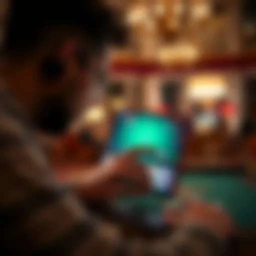 User engaging with a poker app interface