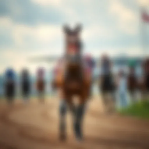 Thoroughbred horse training on the track