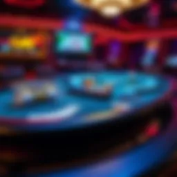 A digital poker table showcasing various game interfaces