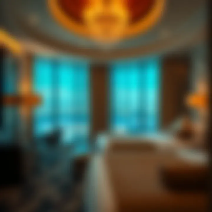 Luxury Hotel Room in Las Vegas A stylish hotel room in Las Vegas, emphasizing luxury and comfort for travelers