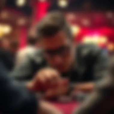 Concentration in Poker A close-up of a player's focused expression during a game