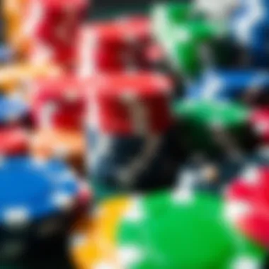 Diverse Poker Chips An assortment of poker chips in various colors and values