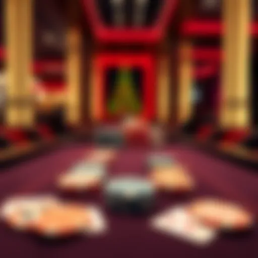 Texas Hold'em table setup with cards and chips