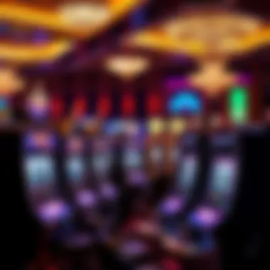An elegant casino setting featuring a variety of penny slot machines ready for play