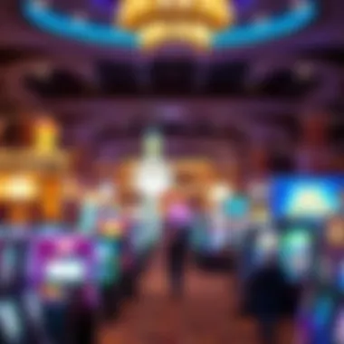 Exciting Gaming Floor at Mohegan Sun Vibrant gaming floor bustling with activity and excitement