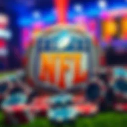 NFL logo surrounded by gambling chips