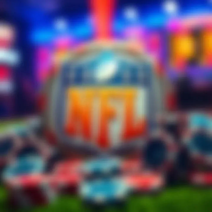 NFL logo surrounded by gambling chips