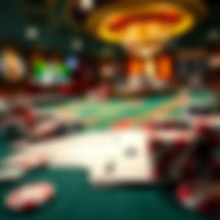 The Essence of 21 Betting Environment An array of chips and cards representing a gaming table atmosphere