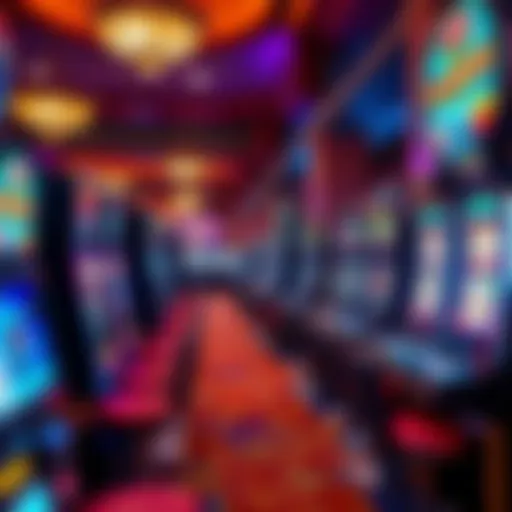 Diverse range of San Manuel slot machines in a vibrant casino setting