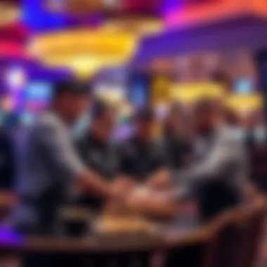 Teamwork in Hospitality at Southpoint Casino Employees collaborating in a hospitality setting at Southpoint Casino