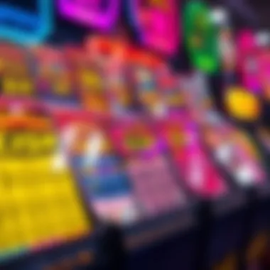 An array of colorful scratch-off tickets