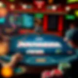 An overview of a Texas Hold'em digital game interface showcasing gameplay mechanics.