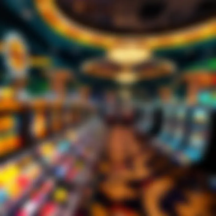 A detailed overview of a casino floor showcasing various game types