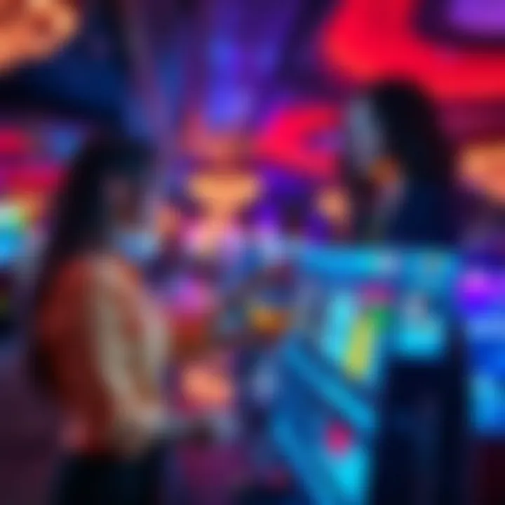 Interactive Experience with Automated Bartending Customer interacting with an automated bartending system