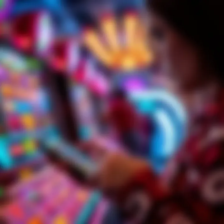 User Engaging with Mobile Slot Gaming User engaging with a slot app on a mobile device