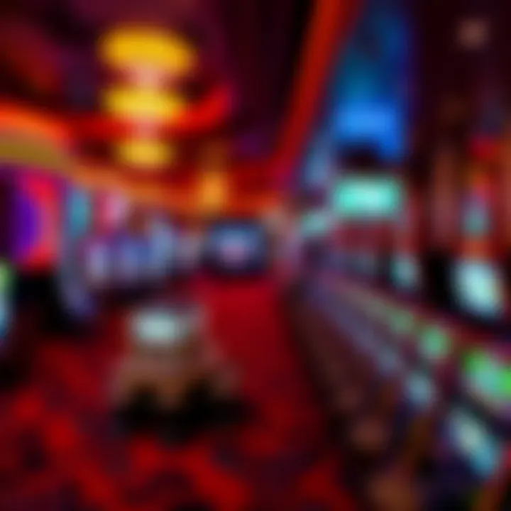 Vibrant Interior of the Casino Interior of the casino with vibrant gaming floor and ambiance