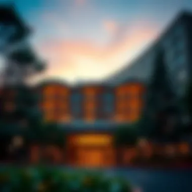 Exterior view of Twin Trees Hotel showcasing its modern architecture