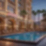 Luxury Hotels in Las Vegas A scenic view of a Las Vegas hotel exterior showcasing luxury and amenities