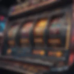 A virtual slot machine interface showcasing vibrant graphics and features.