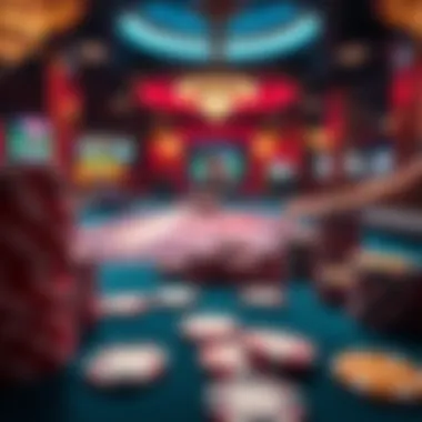 High-Stakes Gaming Experience High-stakes gaming table with vibrant chips