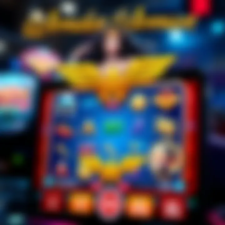 Wonder Woman Slots app interface showcasing vibrant graphics