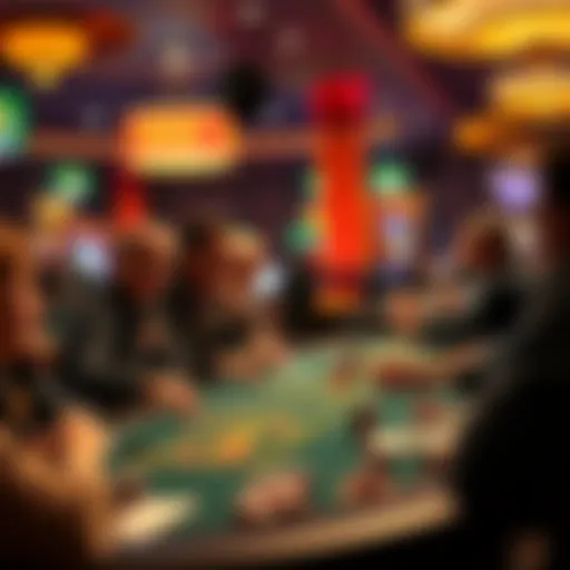 A vibrant poker table during a WSOP tournament showcasing enthusiastic players.