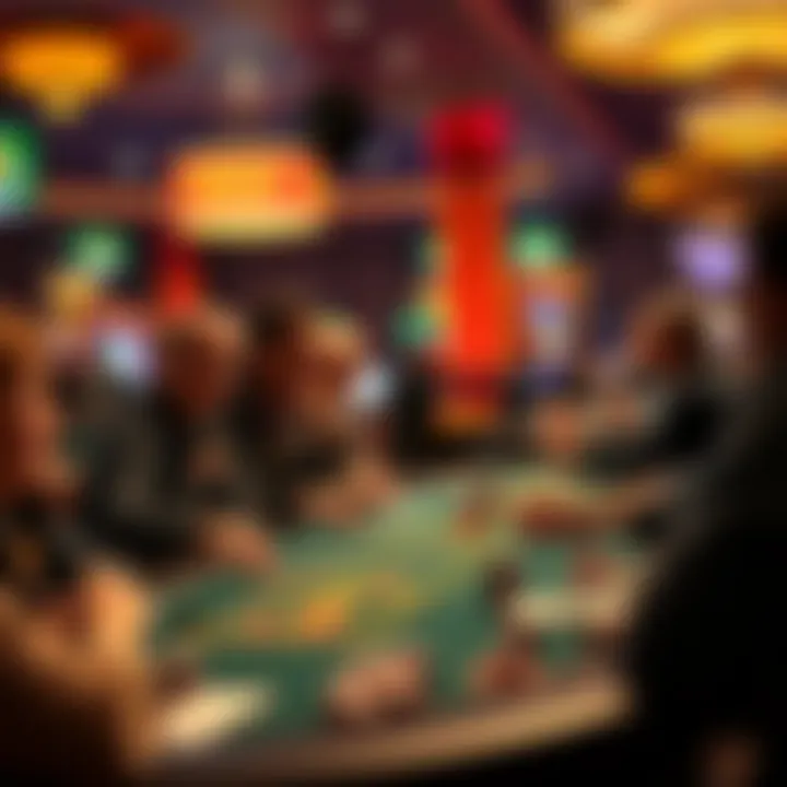 A vibrant poker table during a WSOP tournament showcasing enthusiastic players.